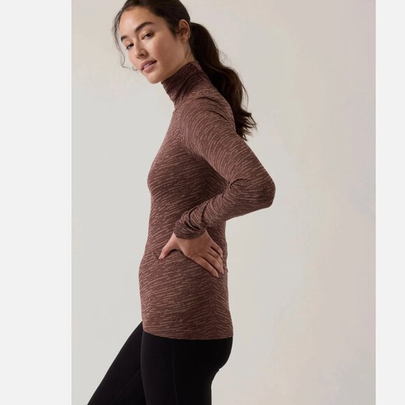 XS - ATHLETA - Brown Flurry Seamless Turtleneck NEW $99 msrp - Picture 4 of 6